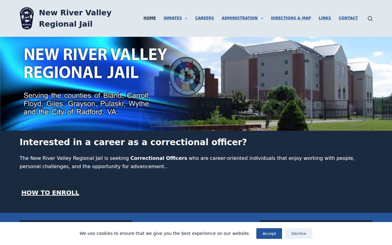 New River Valley Regional Jail Authority website serving Floyd County arrests