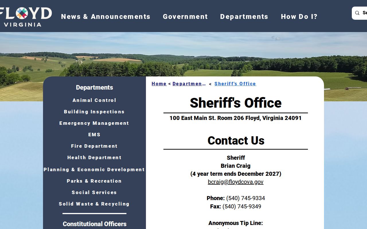 Floyd record check through the Floyd County Sheriff official page