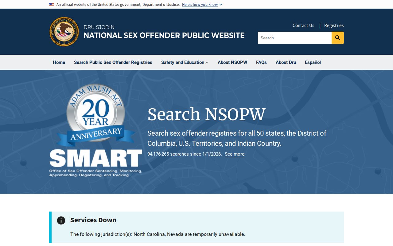 Floyd County sex offender lookup through the official NSOPW search